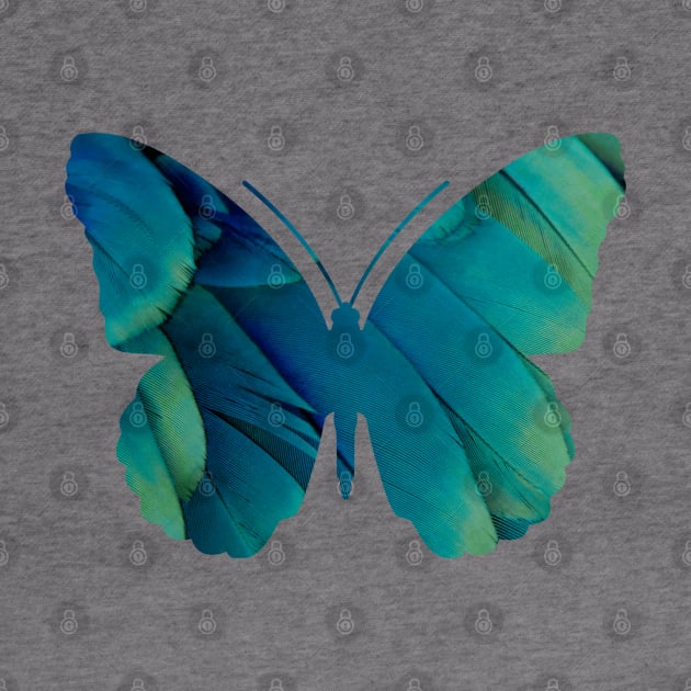 Blue and Green Rainforest Butterfly by DesignsbyZazz